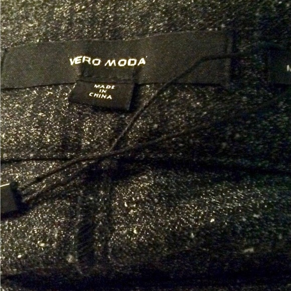 Vero Moda Stella Wide Leg Glen Check Trouser Pants Gray Size Small - Picture 6 of 7